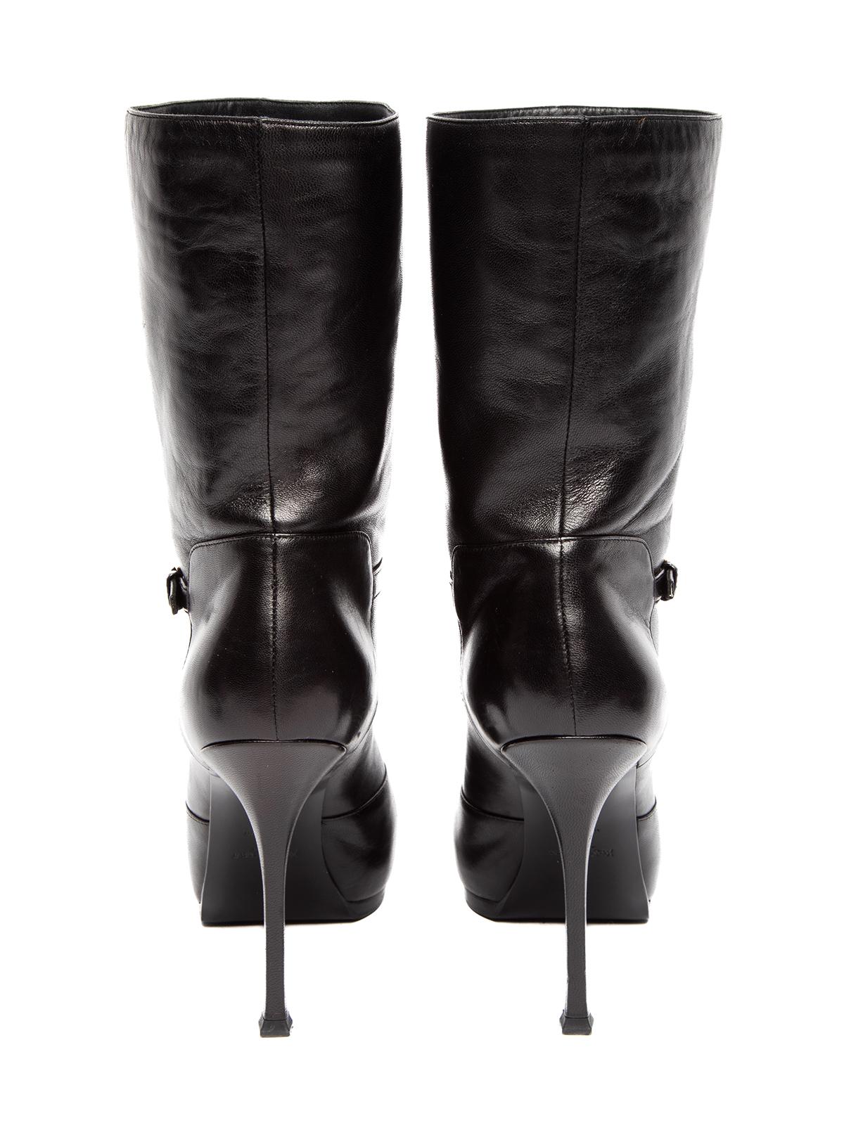 Saint Laurent Women's Yves Saint Laurent Ankle Leather Heeled Boots 2