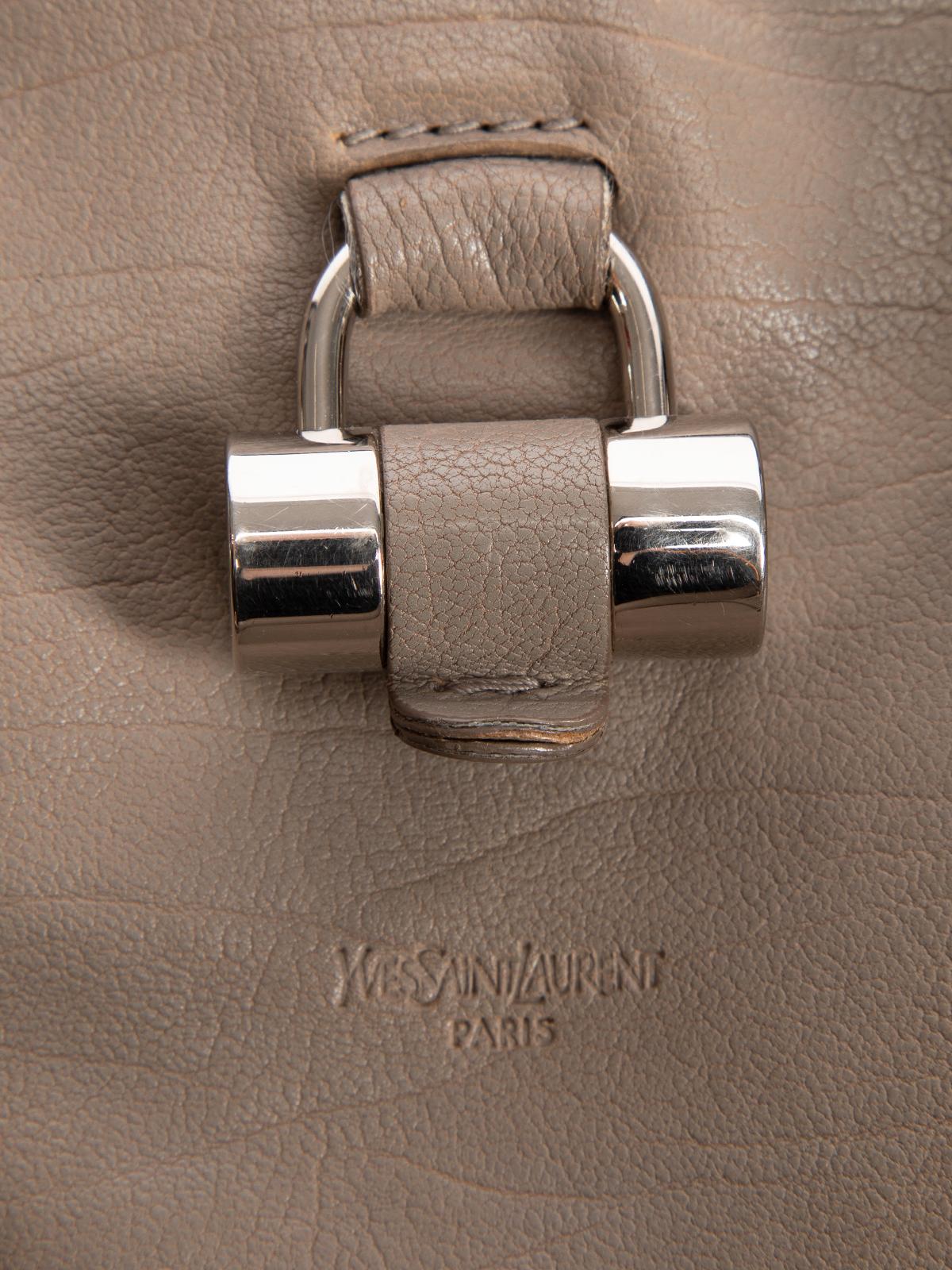 Saint Laurent Women's Yves Saint Laurent Brown Leather Muse Tote Bag For Sale 6