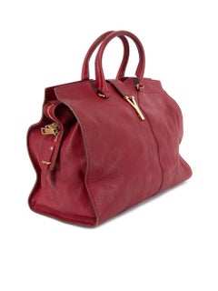 Saint Laurent Women's Yves Saint Laurent Maroon Chyc Cabas Medium Tote