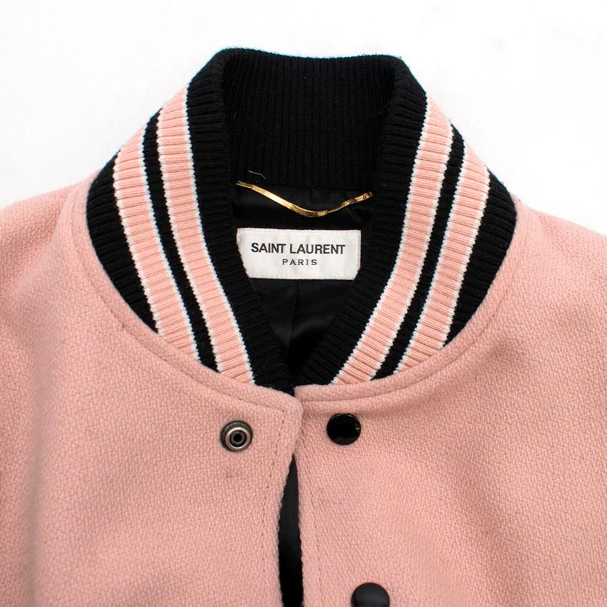 Pink Saint Laurent Wool-blend Teddy Jacket US 6