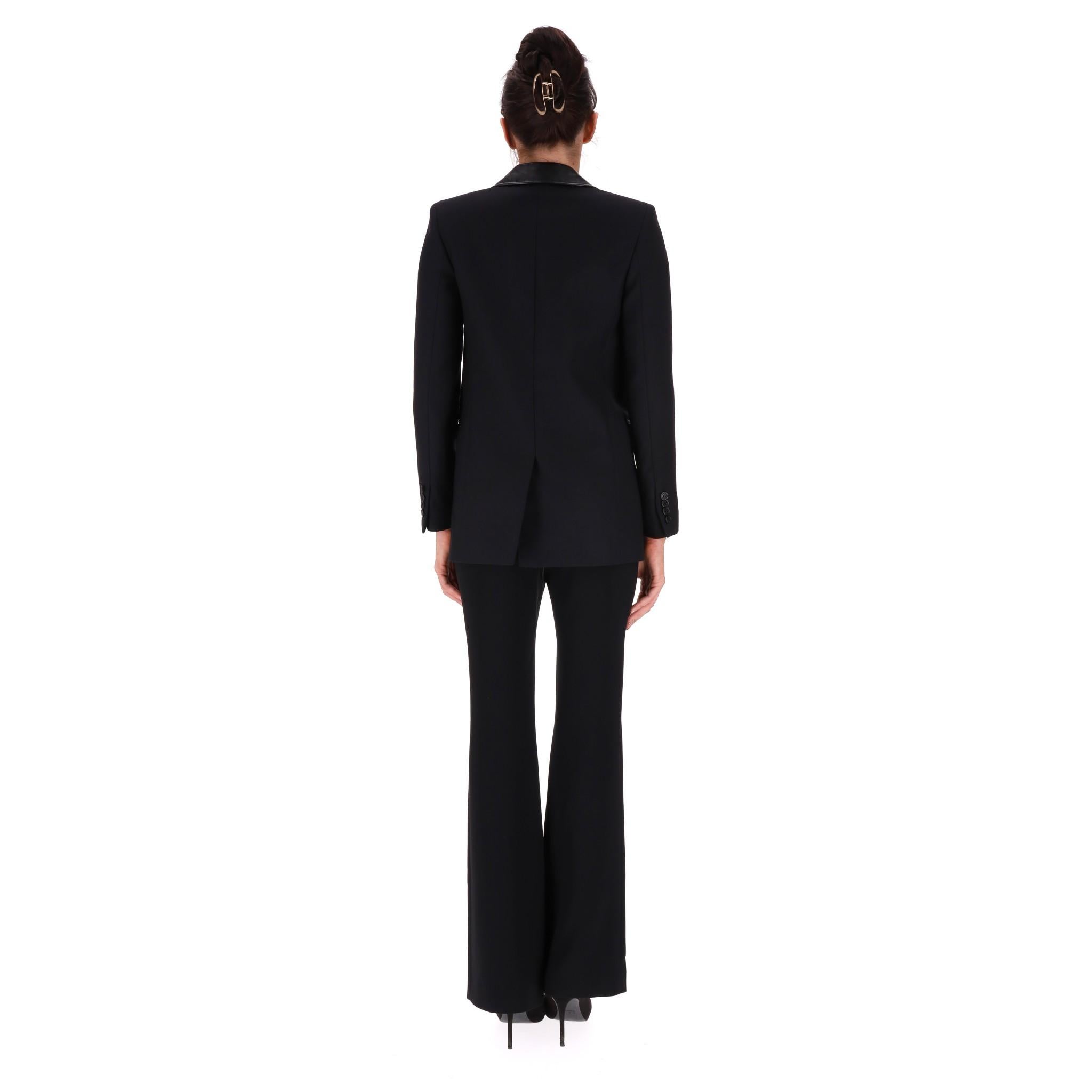 Giacca in lana con finiture in pelle di Saint Laurent In condizioni ottime in vendita a London, GB