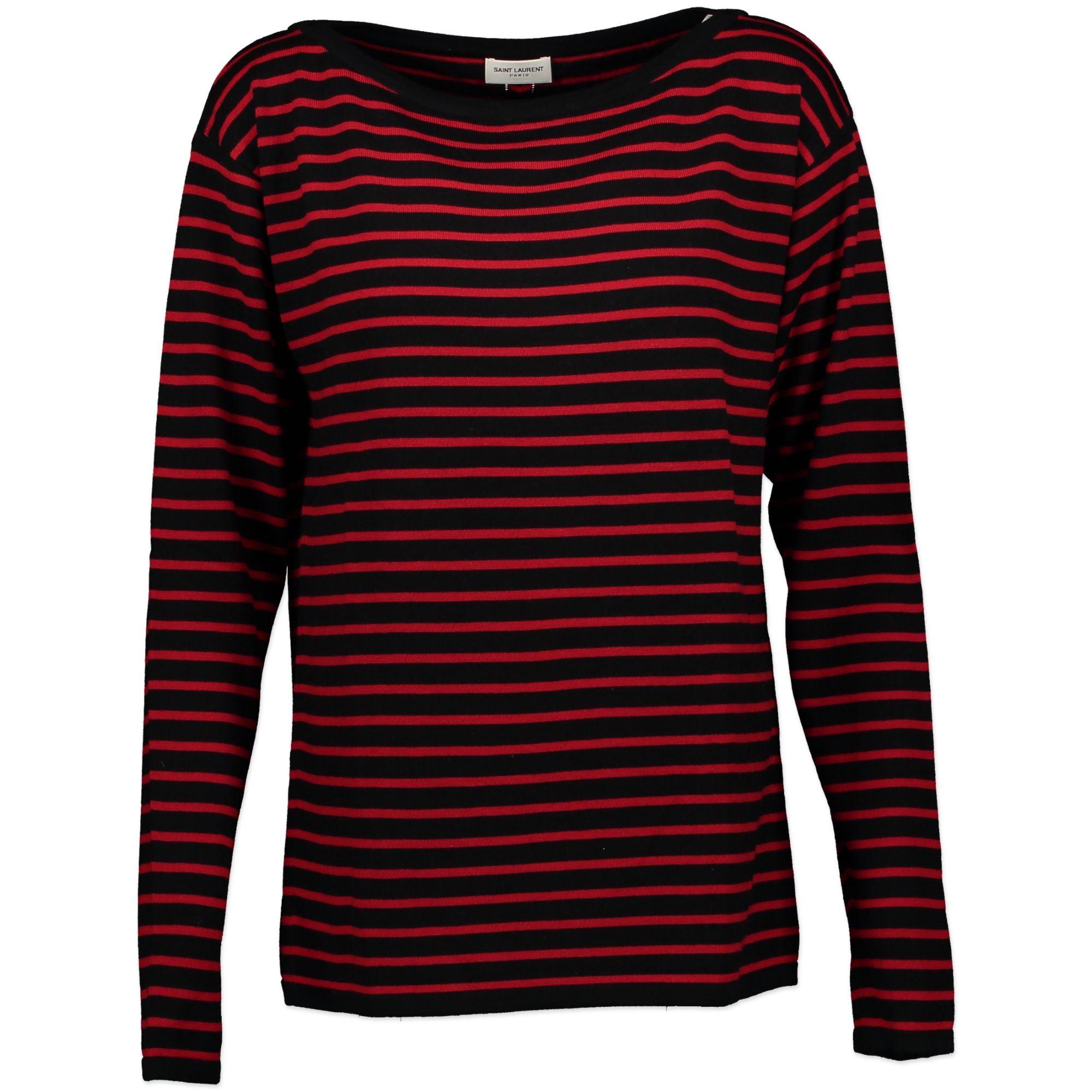 Black Saint Laurent Wool Striped Top - size XS