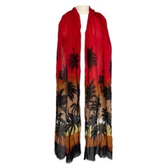 Saint Laurent wool sunset palm Stole