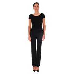 Saint Laurent Wool Tailored Flared Trousers
