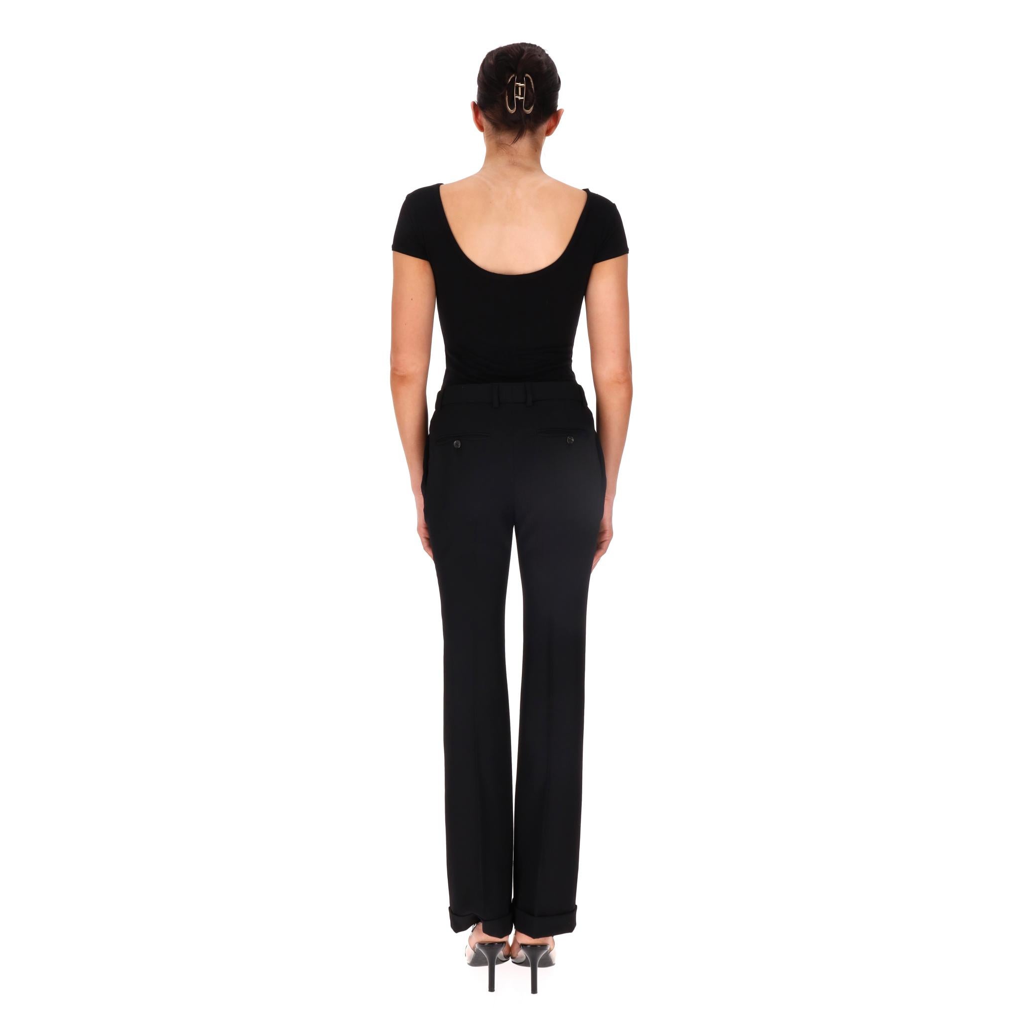 Saint Laurent - Pantalon évasé tailleur en laine Excellent état - En vente à London, GB