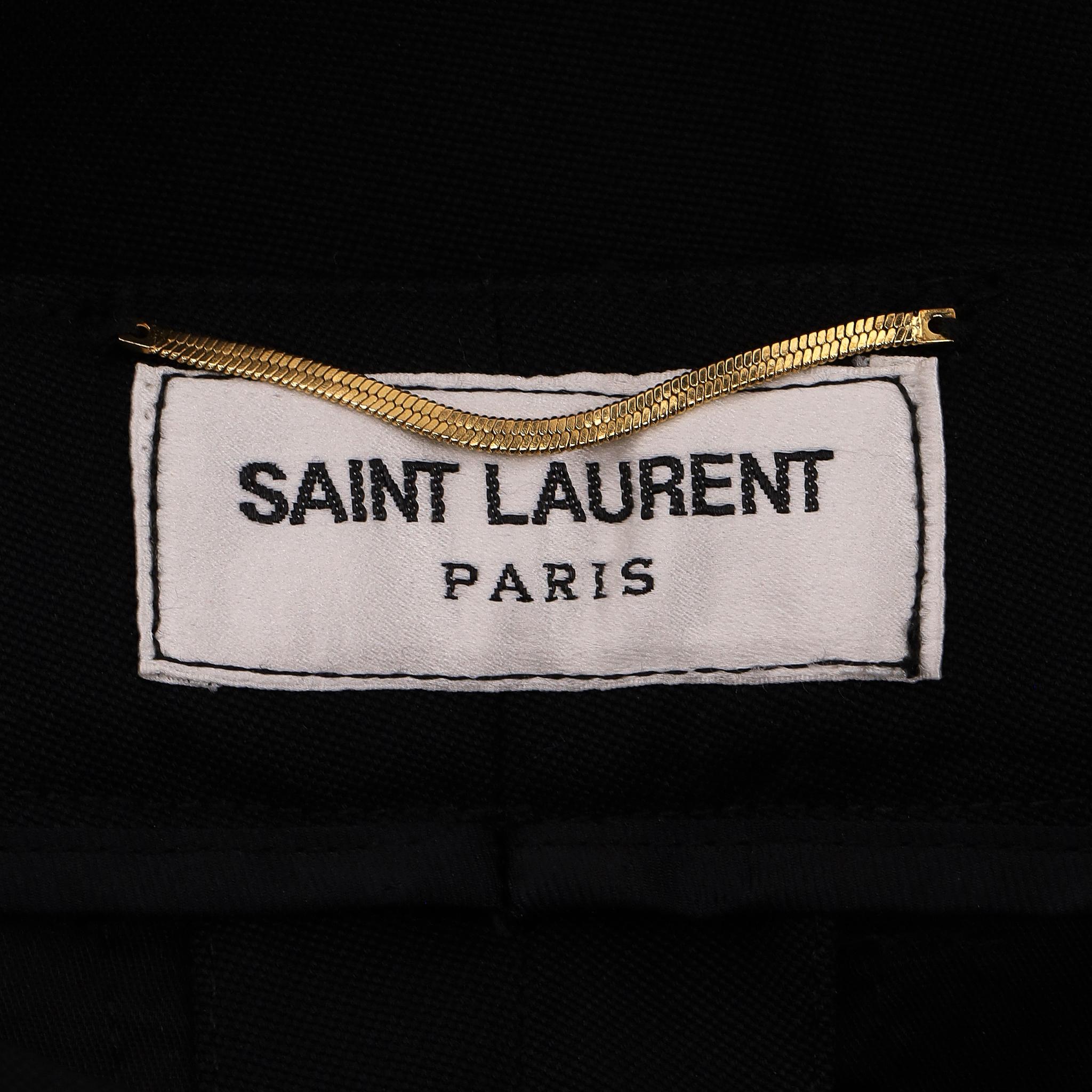 Saint Laurent - Pantalon évasé tailleur en laine en vente 2