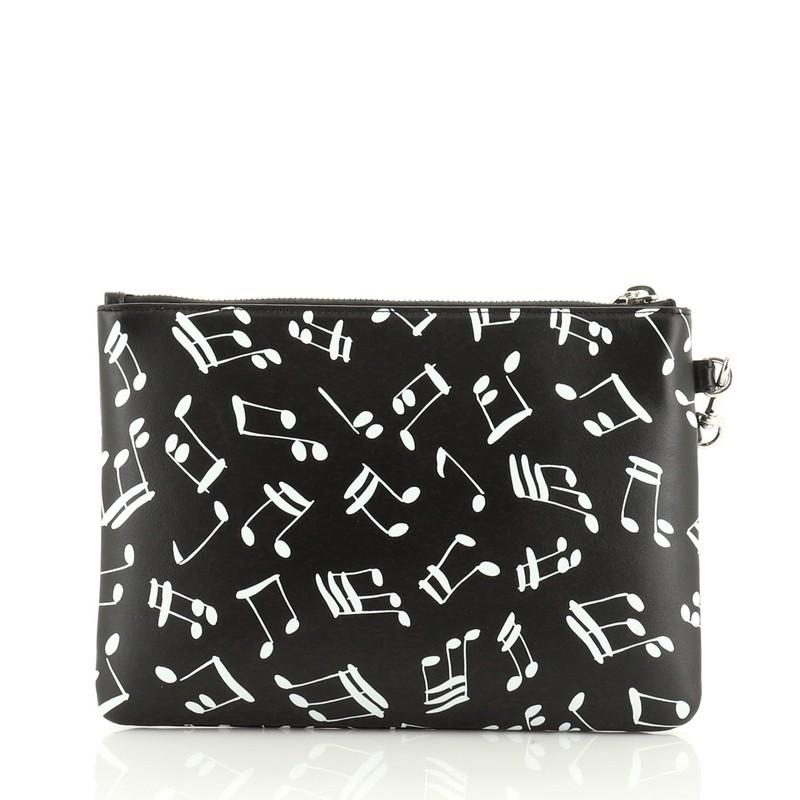 Saint Laurent Wristlet Pouch Printed Leather Small In Good Condition In NY, NY