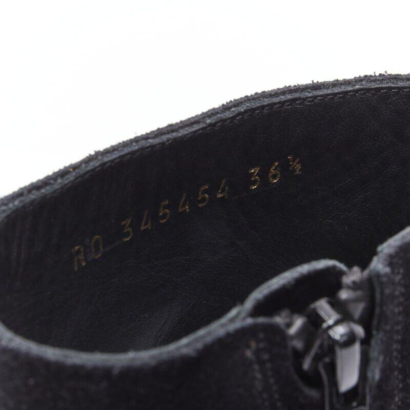 SAINT LAURENT Wyatt 40 botín de ante negro con arnés de cadena plateada EU36.5 en venta 5