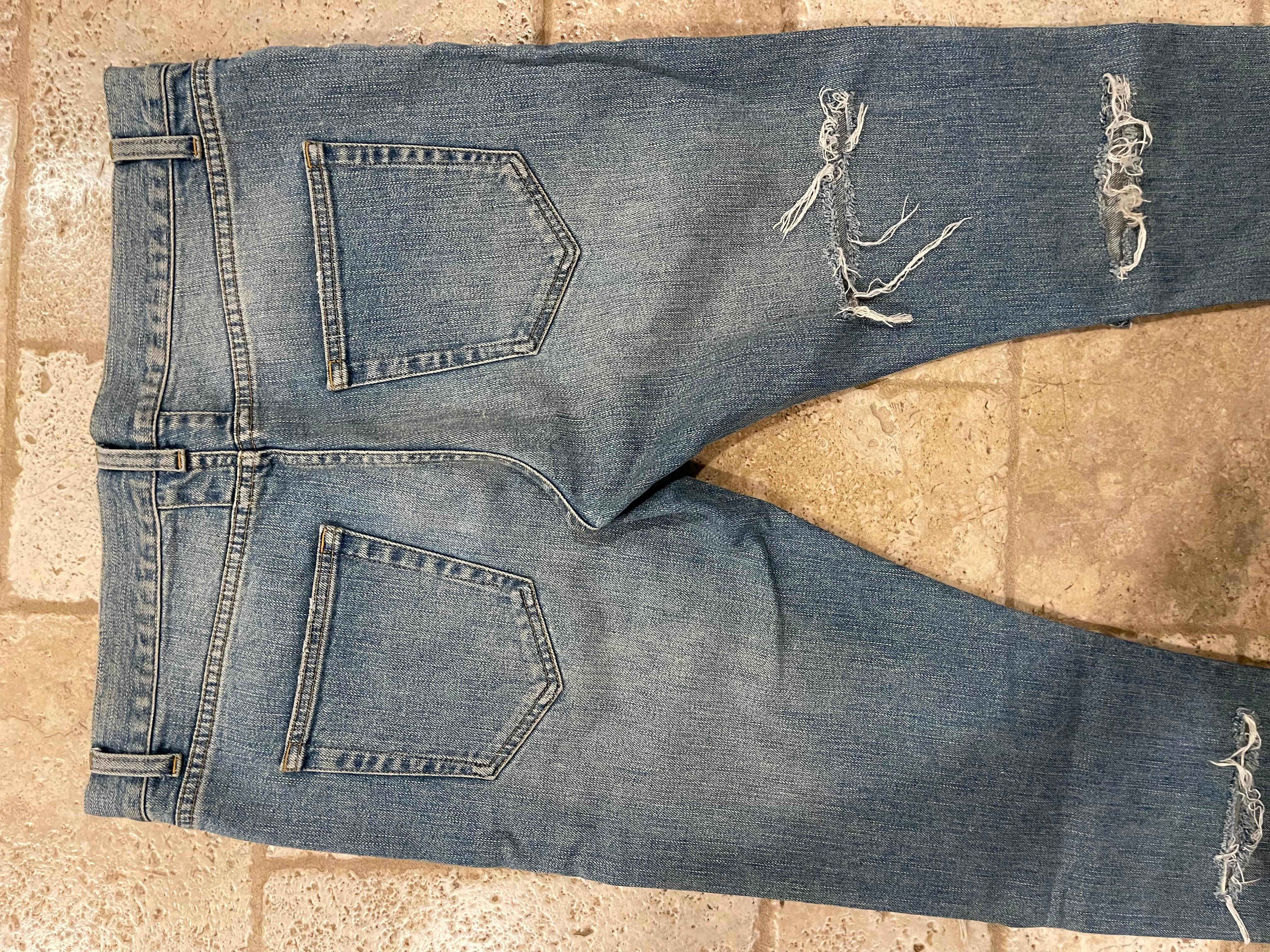 Saint Laurent x Hedi Slimane FW14 Double Slashed D02 Denim For Sale 1