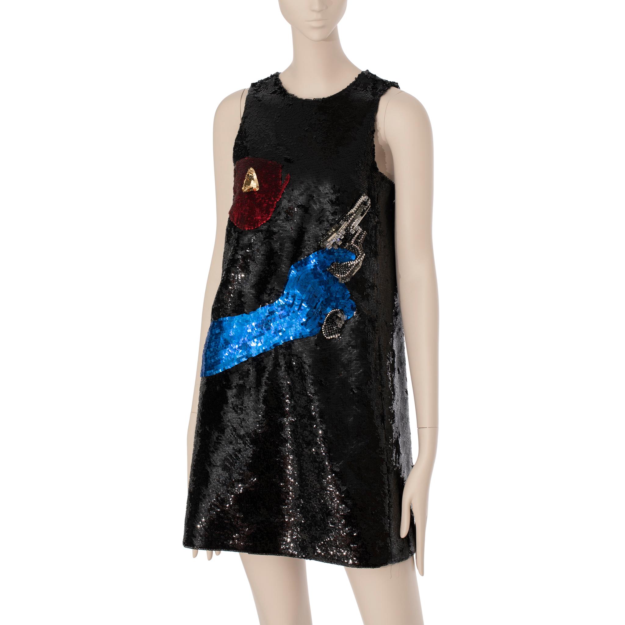 Saint Laurent X John Baldessari par Hedi Slimane - Robe courte à sequins, look n°13 Pour femmes en vente