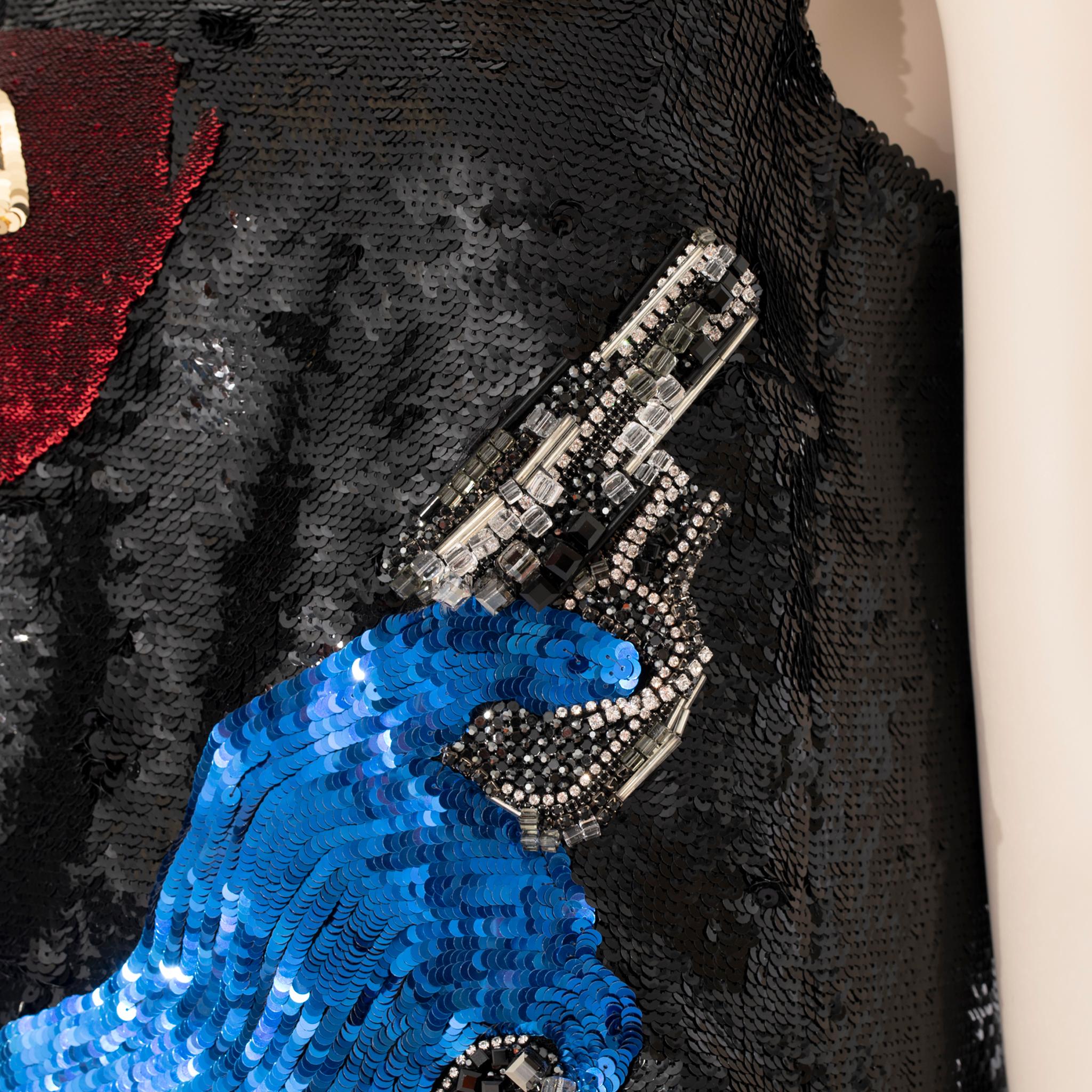 Saint Laurent X John Baldessari by Hedi Slimane Sequin Mini Dress Look #13 For Sale 1