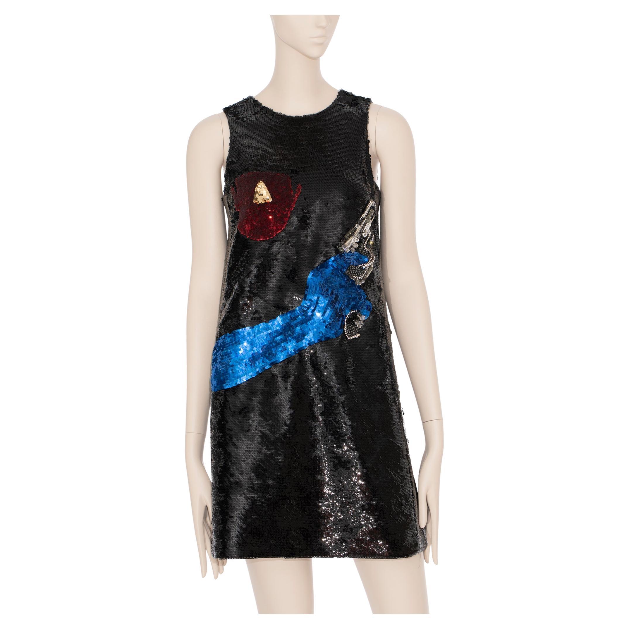 Saint Laurent X John Baldessari by Hedi Slimane Sequin Mini Dress Look #13 For Sale