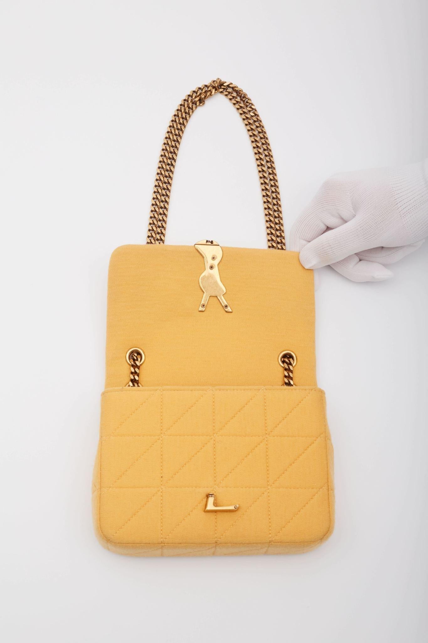 Saint Laurent Yellow Jersey Jamie Bag Mini For Sale 4