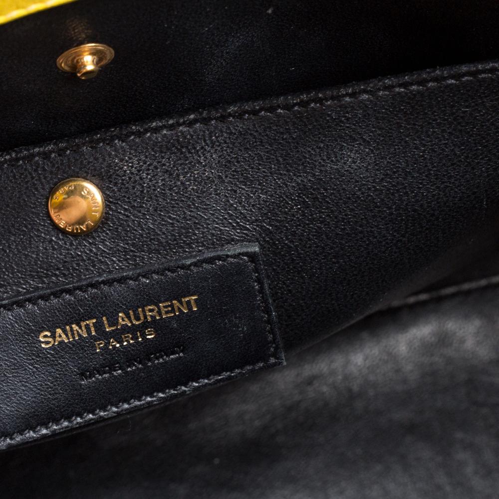 Saint Laurent Yellow Leather Baby Classic Sac De Jour Tote 5