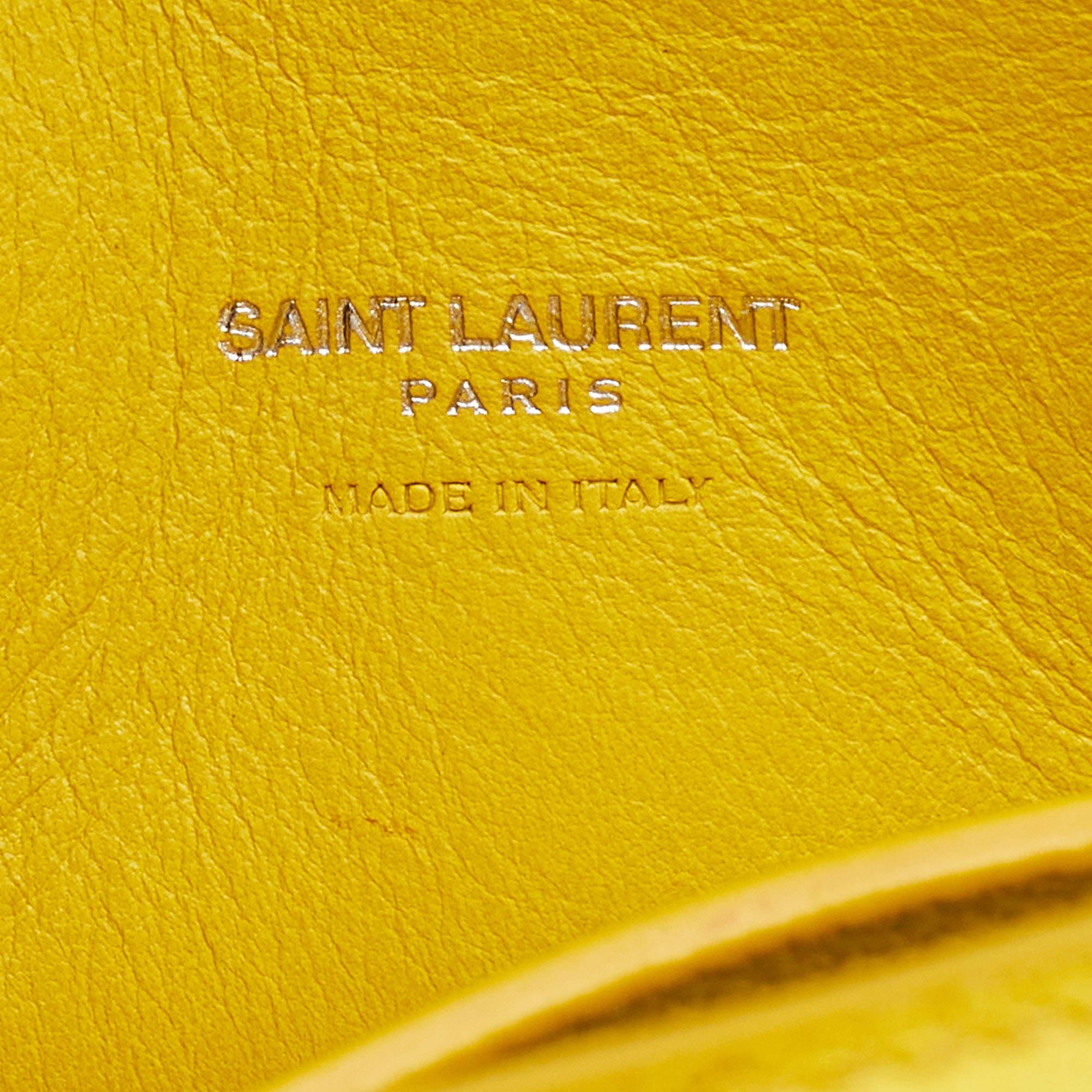 Saint Laurent Yellow Leather Baby Classic Sac De Jour Tote 7