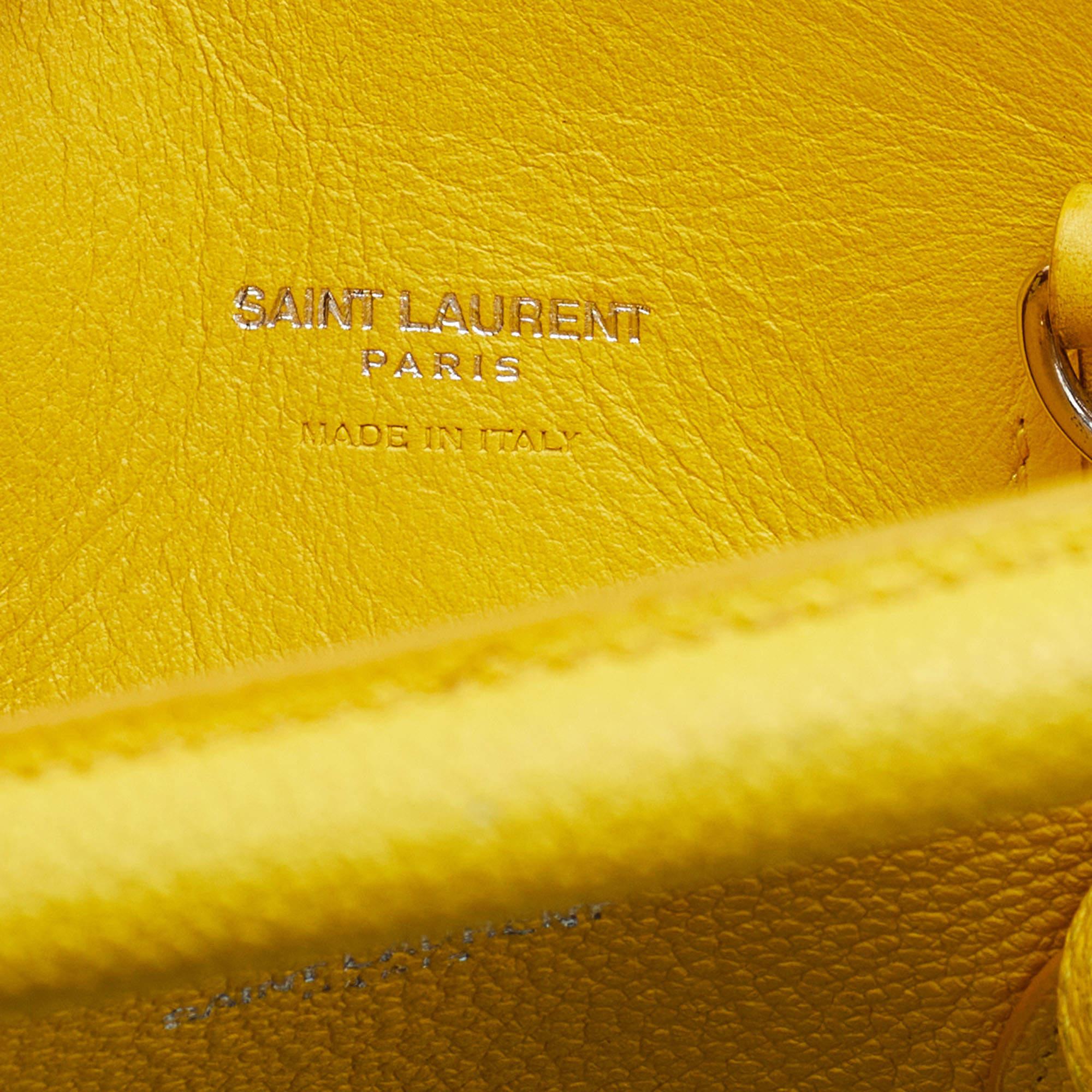 Saint Laurent Yellow Leather Baby Classic Sac De Jour Tote 8