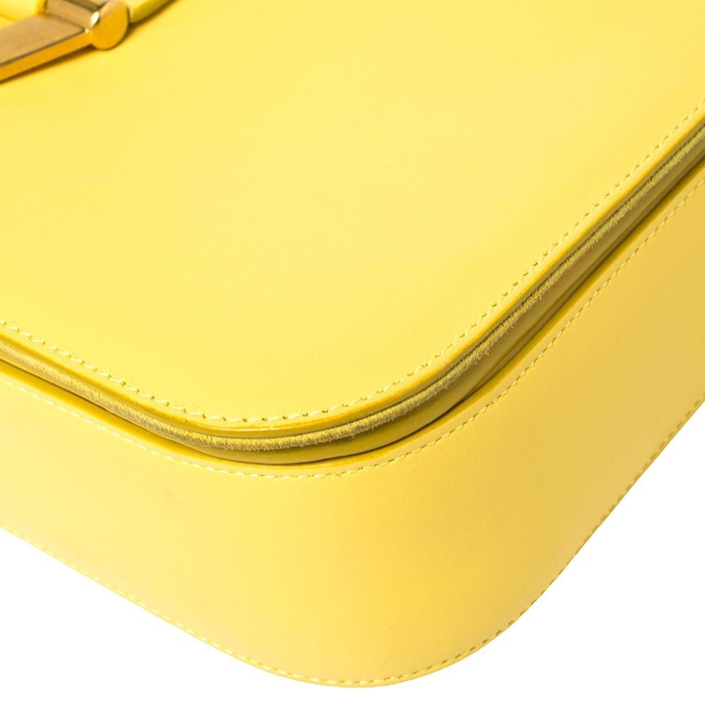 Saint Laurent Yellow Leather Ligne Y Crossbody Bag 4