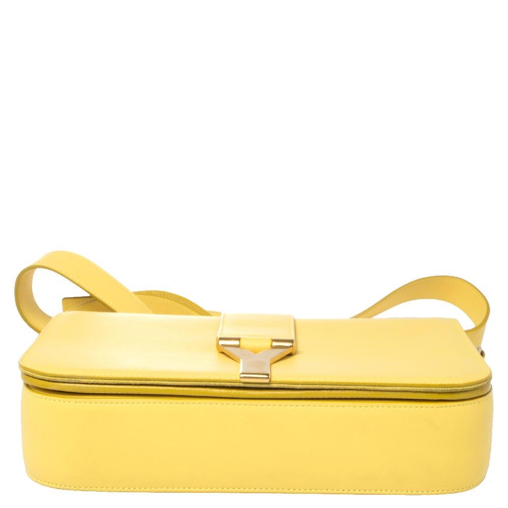 Saint Laurent Gelbe Leder Ligne Y Crossbody Tasche 1