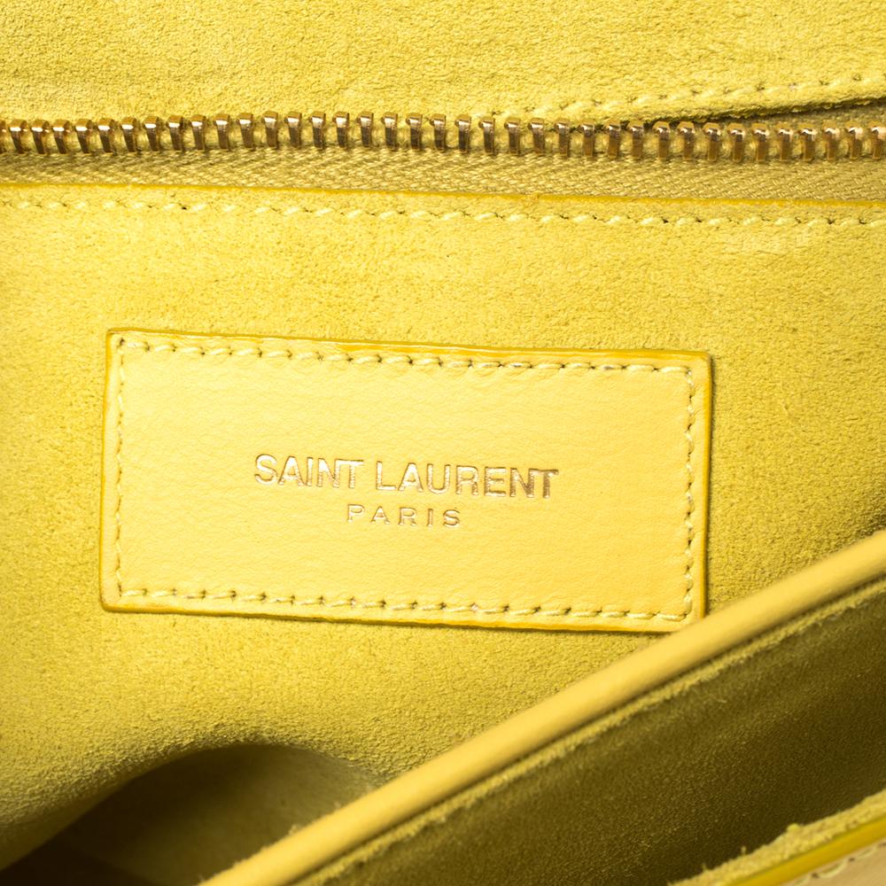 Saint Laurent Gelbe Leder Ligne Y Crossbody Tasche 4