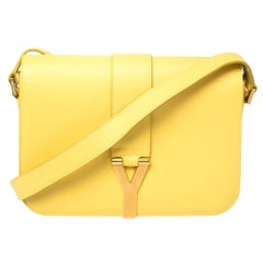 Saint Laurent Gelbe Leder Ligne Y Crossbody Tasche