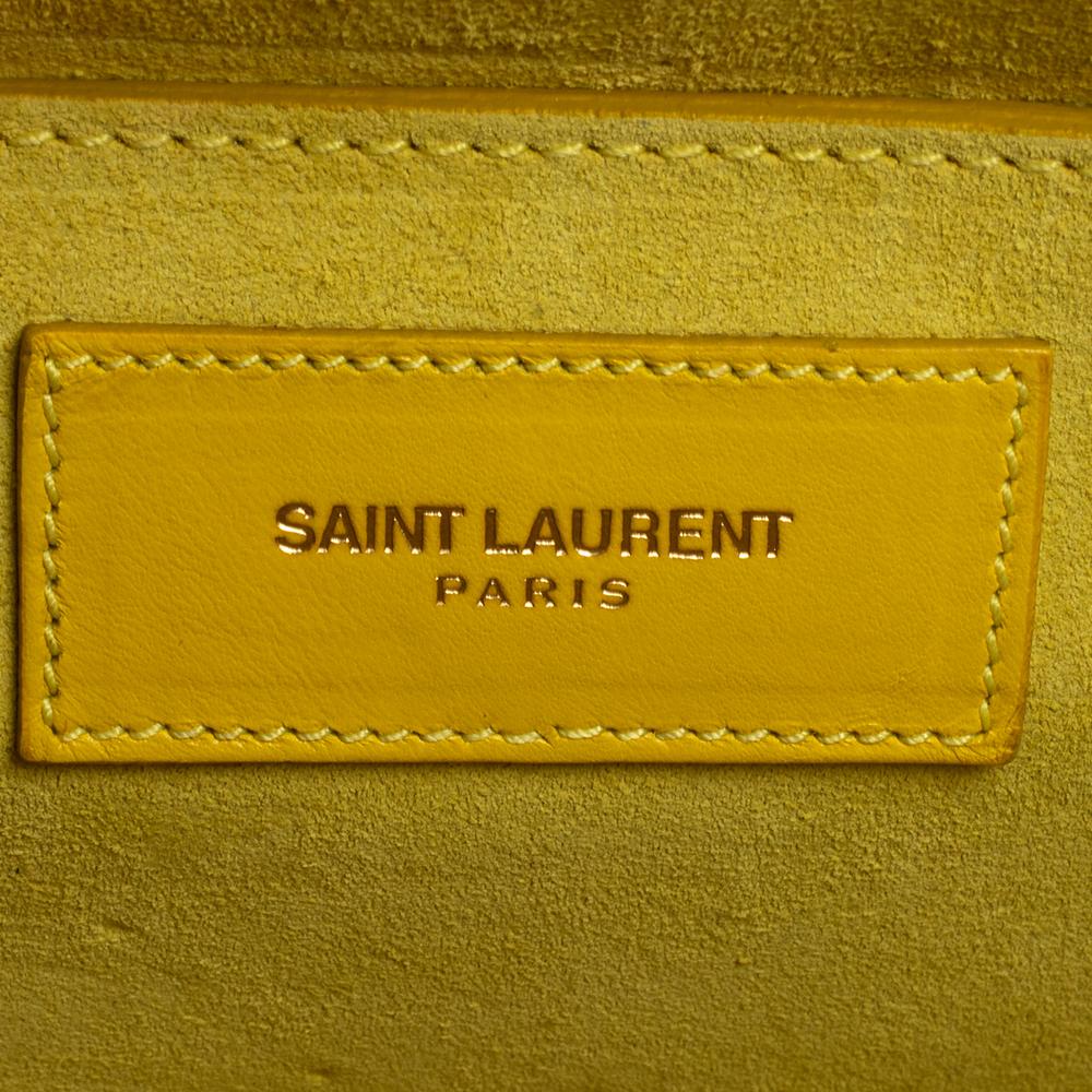 Saint Laurent Yellow Leather Lutetia Clutch 7
