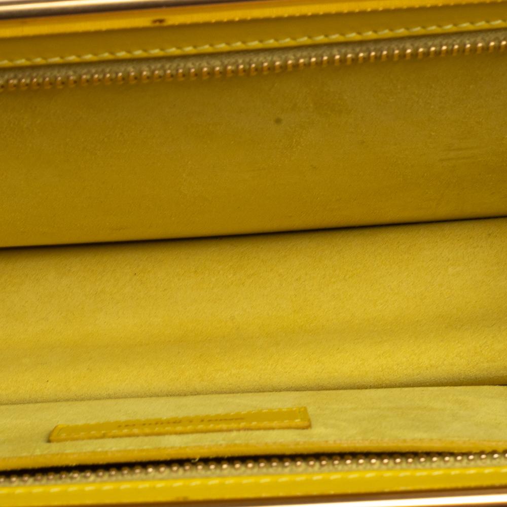 Saint Laurent Yellow Leather Lutetia Clutch 2