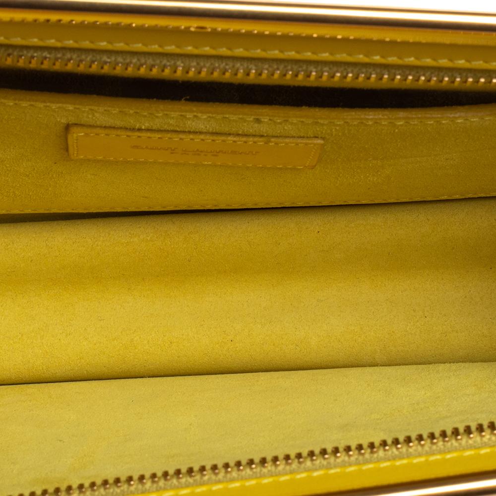 Saint Laurent Yellow Leather Lutetia Clutch 3