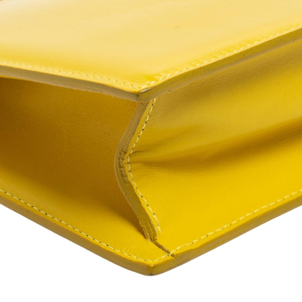 Saint Laurent Yellow Leather Lutetia Clutch 5