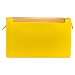 Saint Laurent Yellow Leather Lutetia Clutch