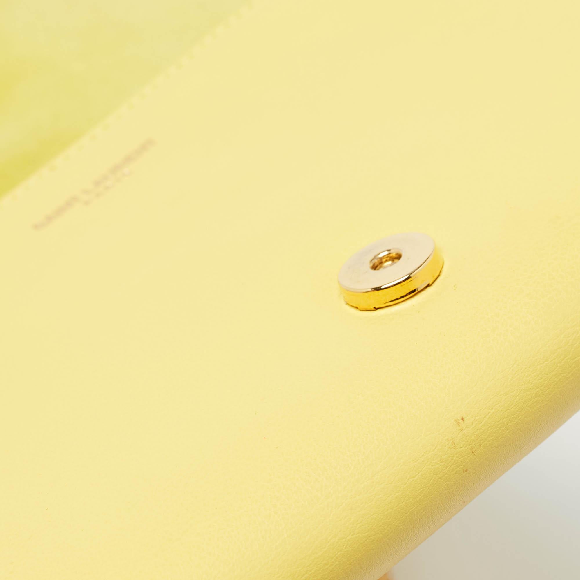 Saint Laurent Yellow Leather Mini Chyc Crossbody Bag 3