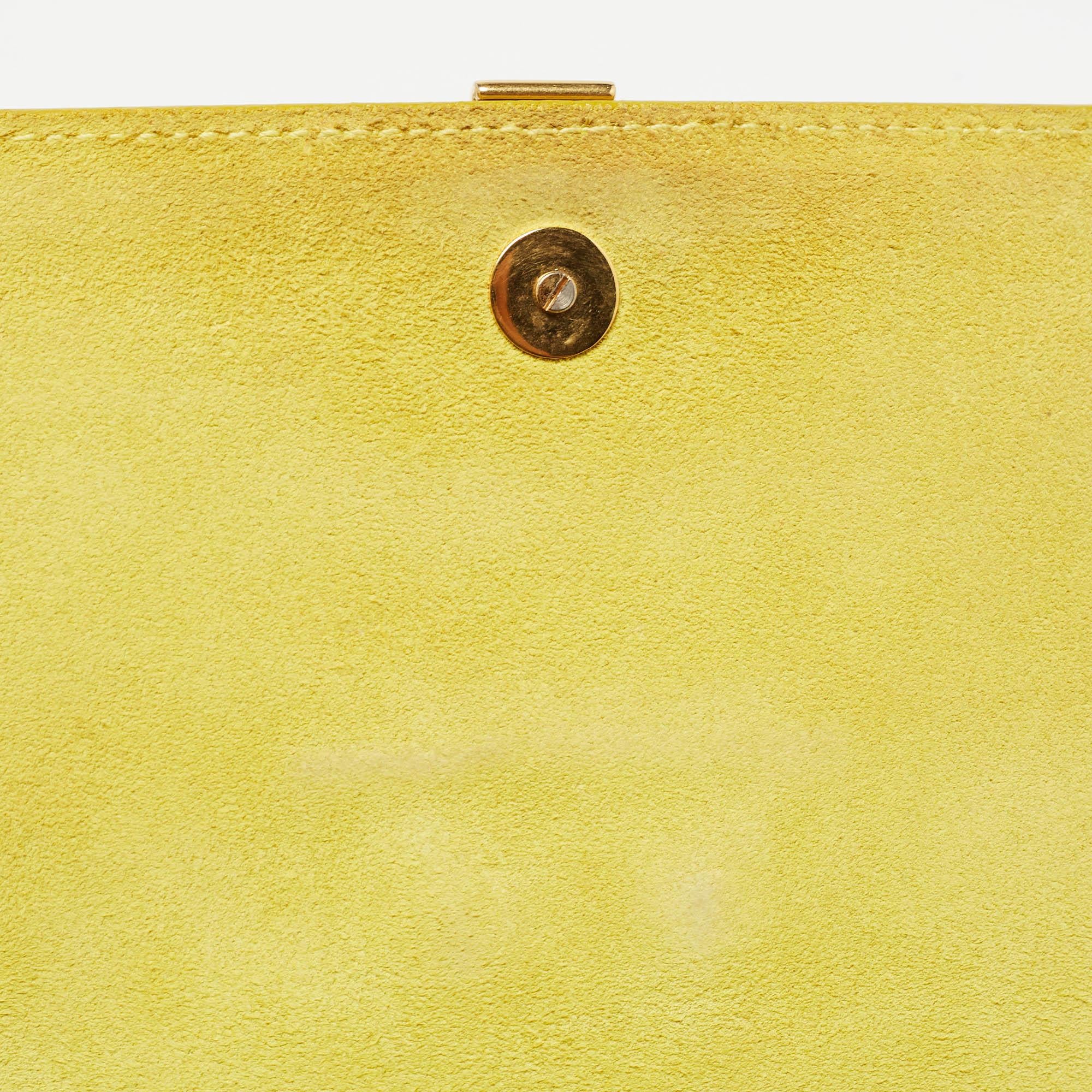 Saint Laurent Yellow Leather Mini Chyc Crossbody Bag 4