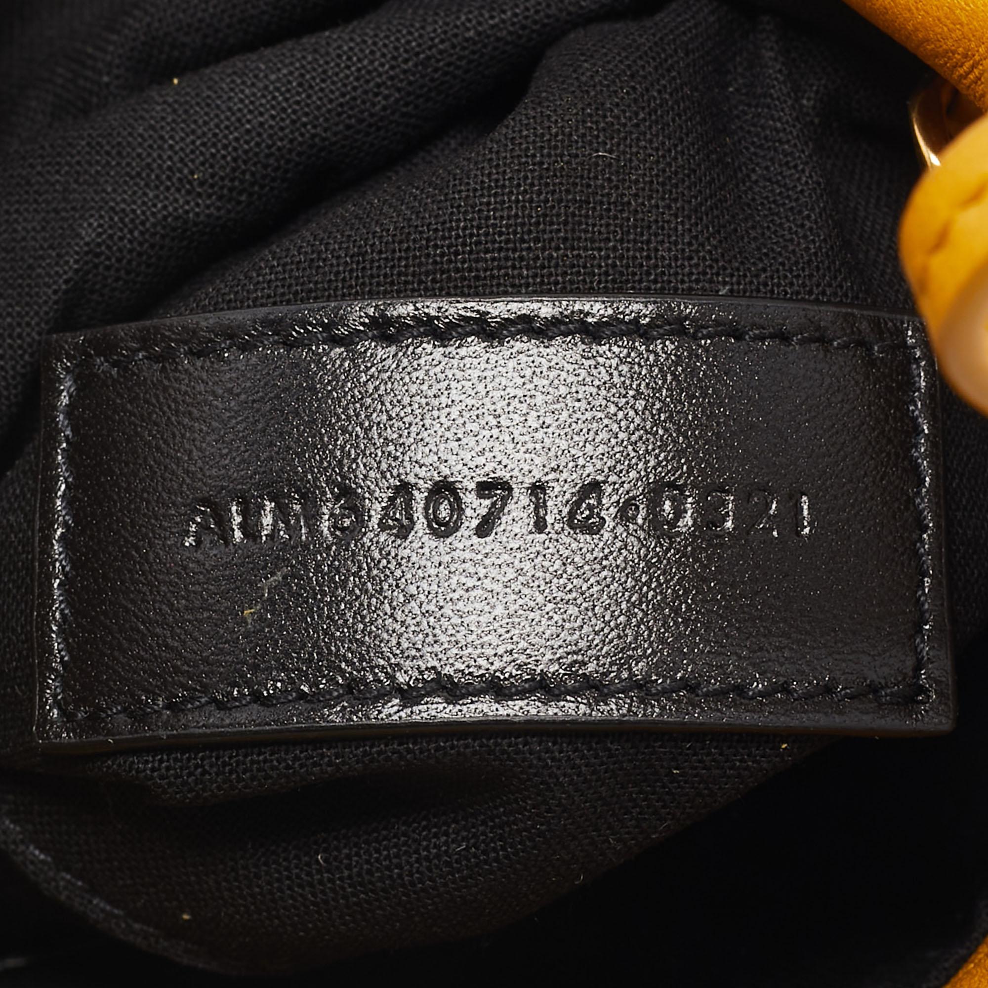Saint Laurent Yellow Leather Phone Holder Crossbody Bag 2