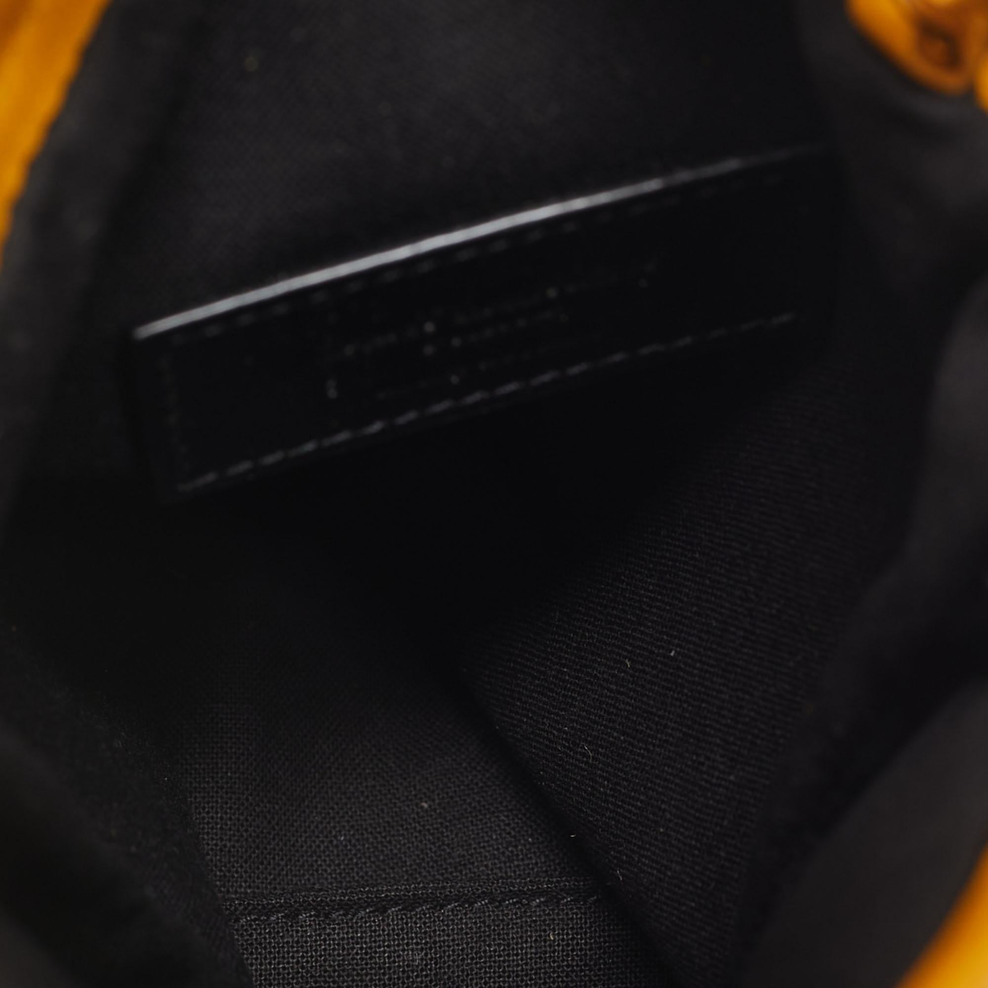 Saint Laurent Yellow Leather Phone Holder Crossbody Bag 4
