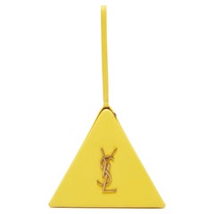Saint Laurent Gelbe Pyramiden-Clutch aus Leder