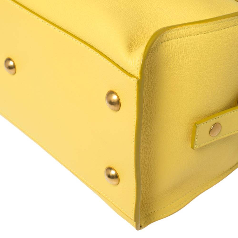 Saint Laurent Yellow Leather Small Cabas Ligne Y Tote 6
