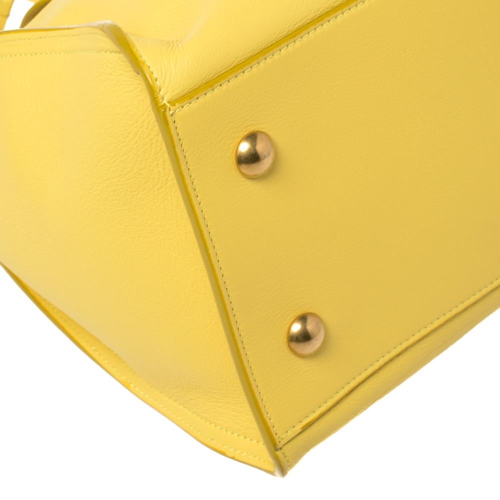 Saint Laurent Yellow Leather Small Cabas Ligne Y Tote 7