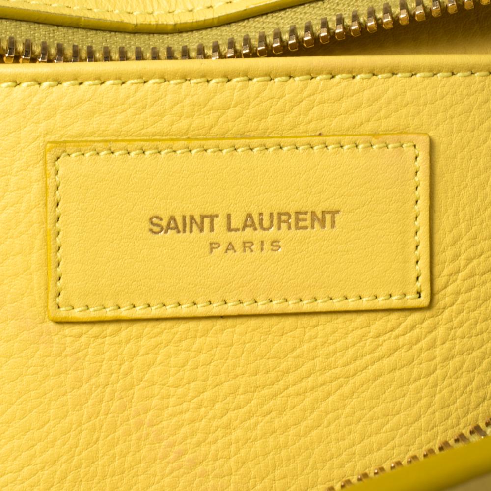 Saint Laurent Yellow Leather Small Cabas Ligne Y Tote 4