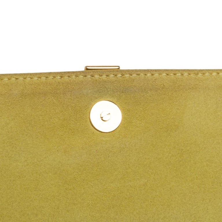Saint Laurent Yellow Leather YLigne Wallet on Chain at 1stDibs