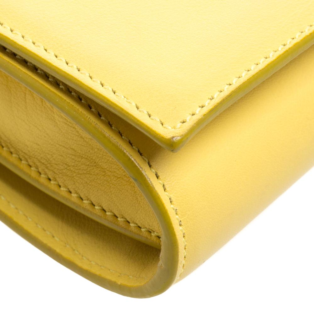 Saint Laurent Yellow Leather Y-Ligne Wallet on Chain 9