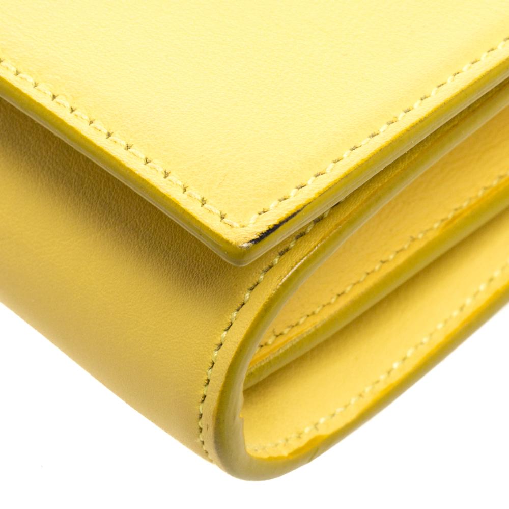 Saint Laurent Yellow Leather Y-Ligne Wallet on Chain 2