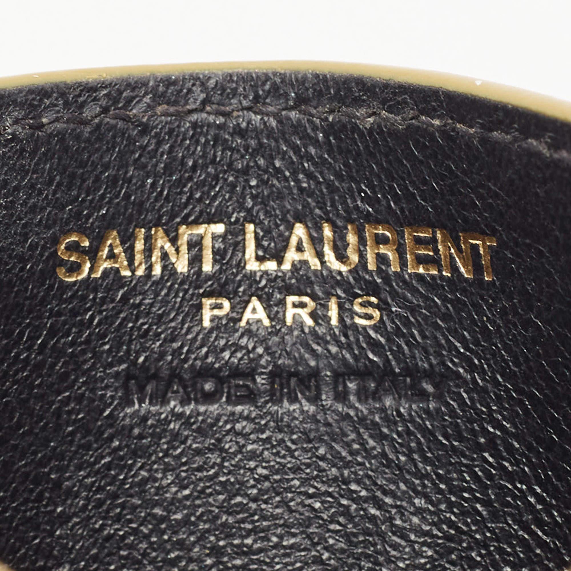 Saint Laurent Yellow matelassé Leather Cassandre Card Holder 4
