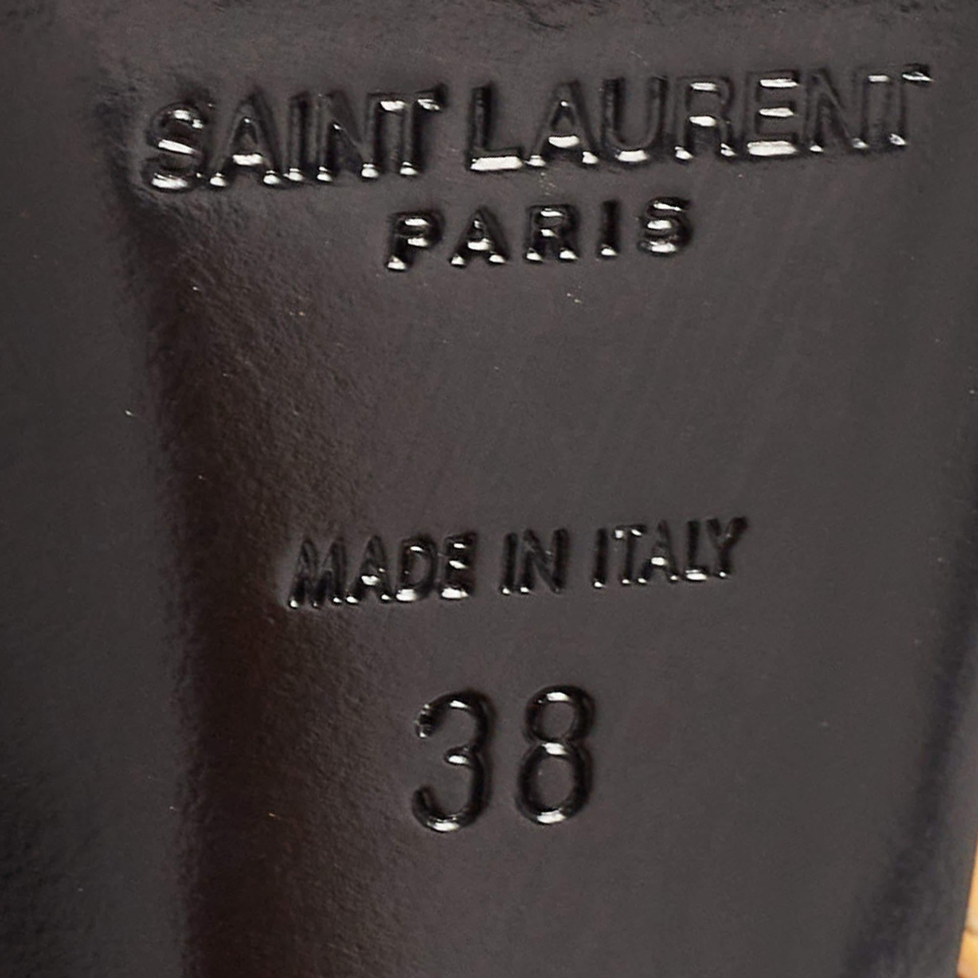 Saint Laurent Yellow Patent Leather Slingback Pumps Size 38 For Sale 3
