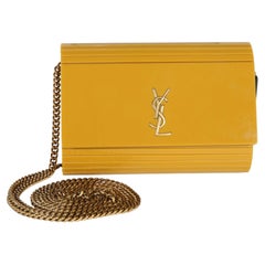 Saint Laurent Yellow Plexiglass Mini Vicky Minaudiere