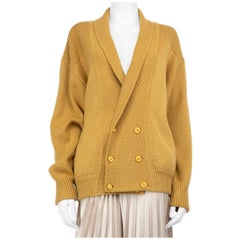 Saint Laurent Yellow Wool Knitted Cardigan Size S