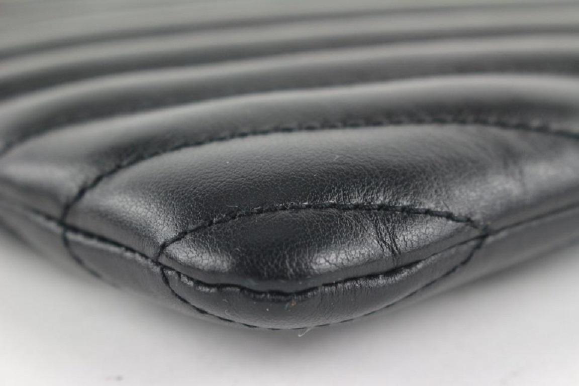 Saint Laurent YSL Black Calfskin Matelasse Chevron Monogram A5 Wristlet Bag 5