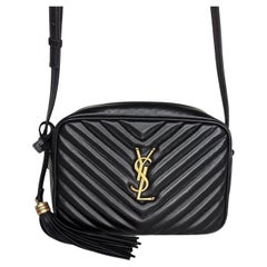 Saint Laurent YSL Noir Matelassé Crossbody Lou Camera Bag