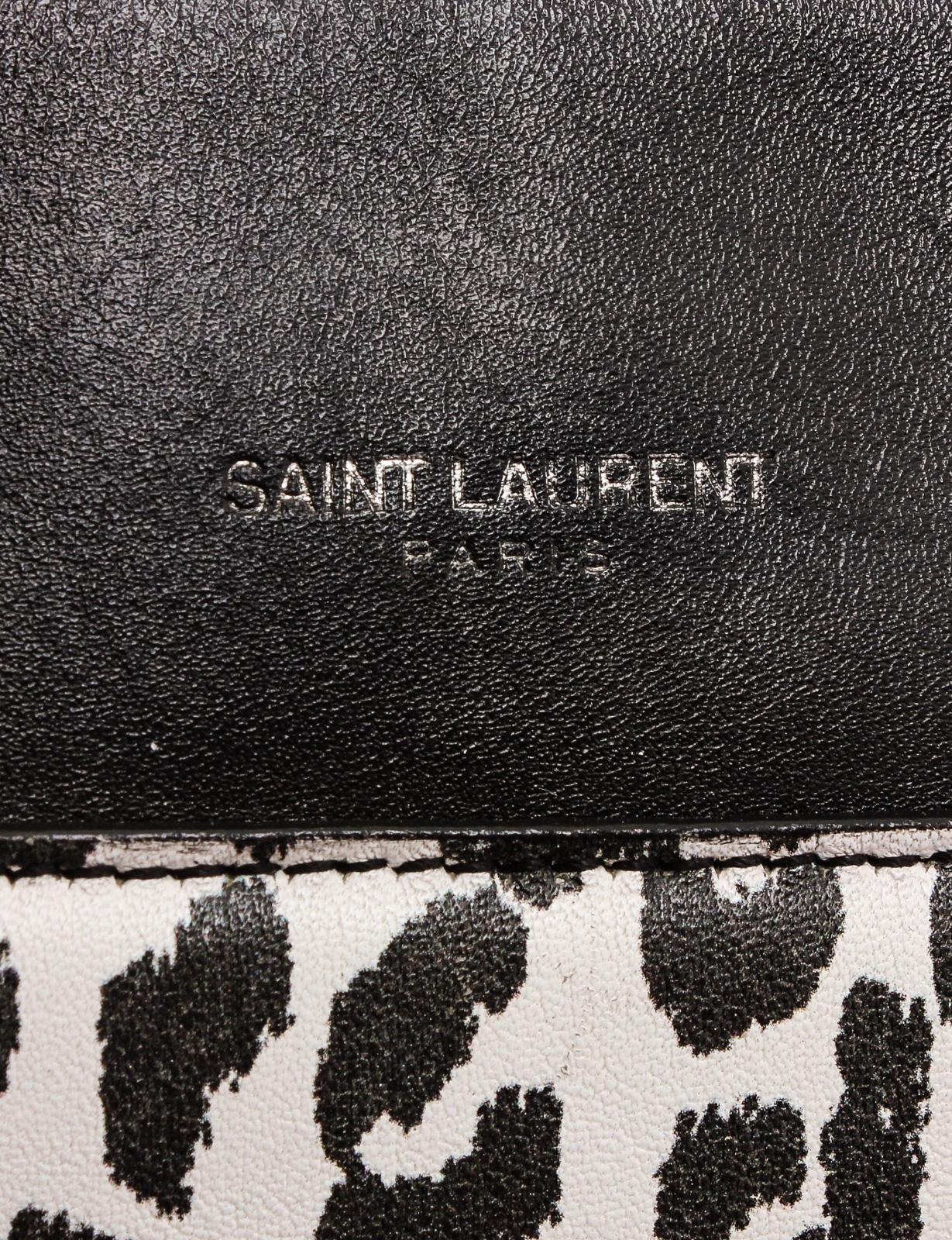 Saint Laurent YSL Black White Leather Classic Baby Duffle Bag 1