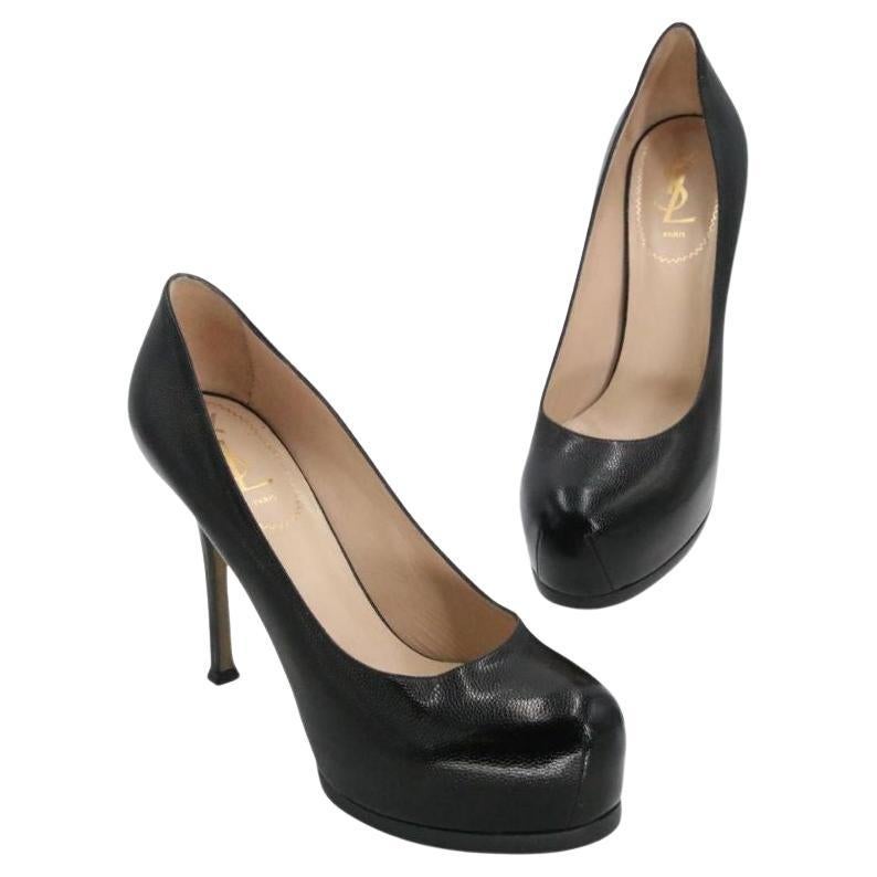 Saint Laurent YSL Embossed Patent Double-Platform Pumps 39.5 SL-S0929P-0293 For Sale