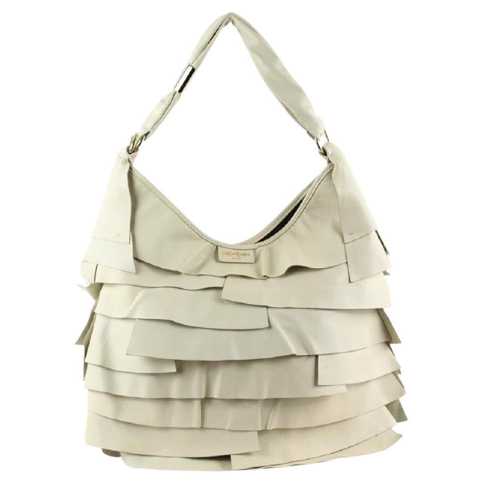 Saint Laurent YSL Ivory Leather Large St. Tropez Hobo Bag 1ysl1223