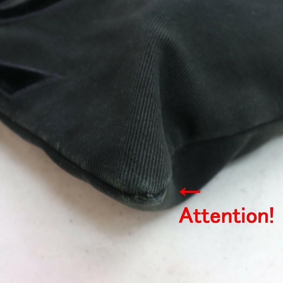 Saint Laurent Ysl Kahala Drawstring 872498 Black Canvas Tote In Good Condition For Sale In Dix hills, NY